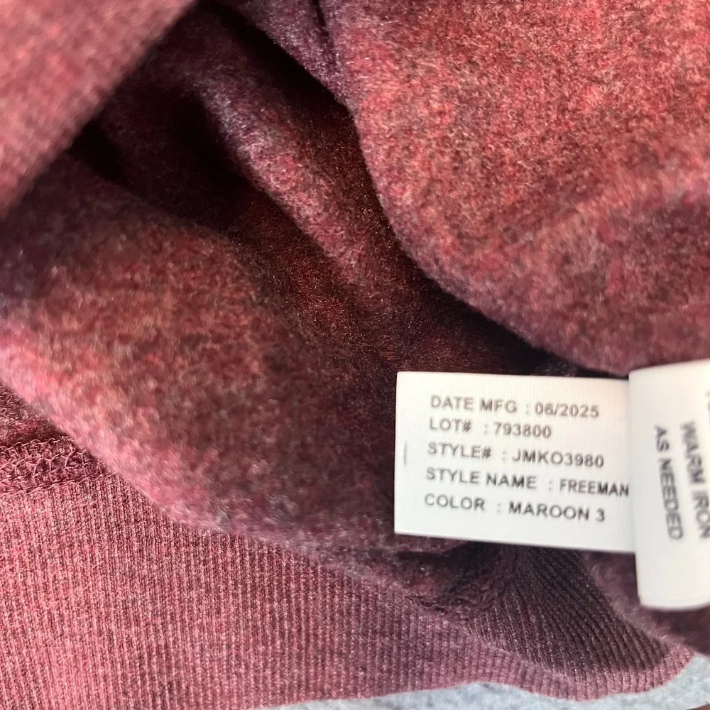 Johnnie-O Freeman Fleece Crewneck Sweatshirt Mens Sm‎ Pullover Maroon Modal Golf